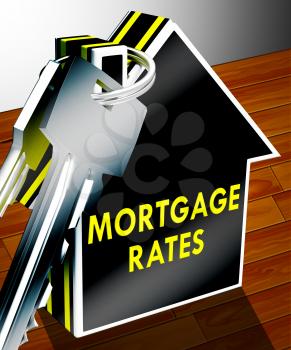 Mortgage Rates Keys Indicating Home Finance 3d Rendering