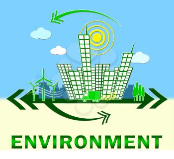Environment Town Means Eco Friendly And Green 3d Illustration