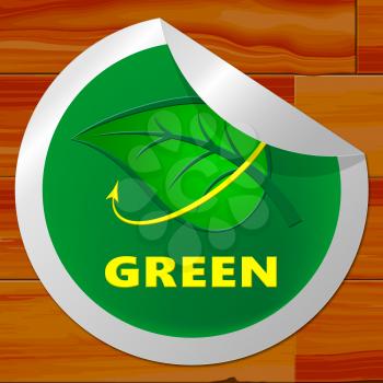 Green Sticker Showing Ecology Friendly 3d Illustration