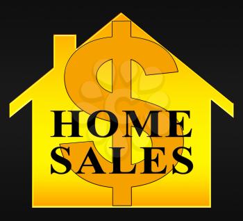 Home Sales Dollar Icon Meaning Sell Property 3d Illustration