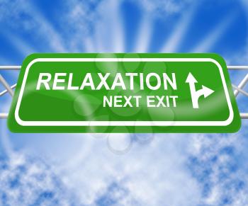 Relax Relaxation Sign Indicates Tranquil Resting 3d Illustration