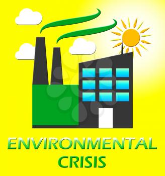 Environmental Crisis Factory Represents Eco Problems 3d Illustration