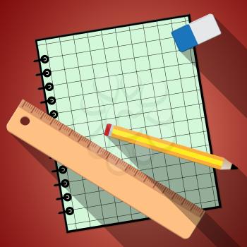 Blank Notebook With Copyspace Representing Empty 3d Illustration