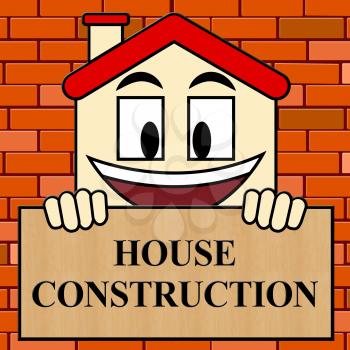 House Construction Showing Home Building 3d Illustration