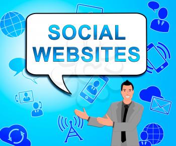 Social Websites Icons Represents Online Forums 3d Illustration