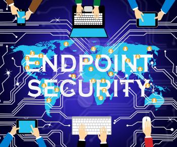 Endpoint Security Safe System Shows Safeguard Against Virtual Internet Threat - 3d Illustration