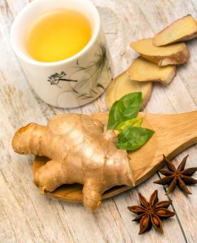 Japanese Ginger Tea Indicating Refreshes Spiced And Natural
