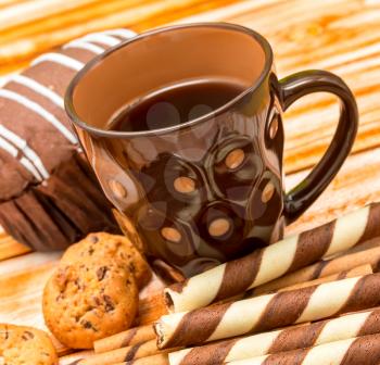 Relaxing Coffee Biscuits Representing Brew Bicky And Beverage