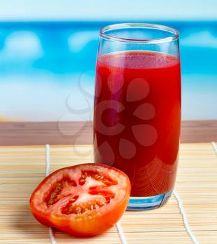 Tomatoes And Juice Indicating Beverage Refreshing And Seashore