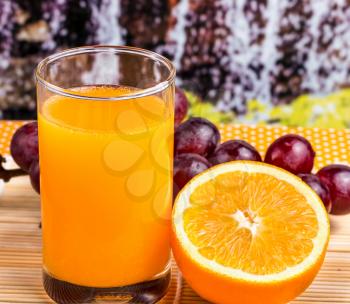 Squeezed Orange Juice Indicating Healthy Eating And Natural