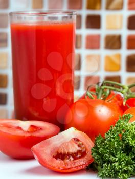 Glass Tomato Juice Representing Drink Drinking And Refreshing