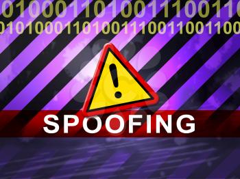 Spoofing Attack Cyber Crime Hoax 2d Illustration Means Website Spoof Threat On Vulnerable Deception Sites