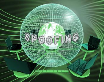 Spoofing Attack Cyber Crime Hoax 3d Rendering Means Website Spoof Threat On Vulnerable Deception Sites