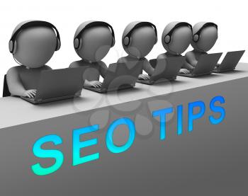 Seo Tips Online Ranking Advice 3d Rendering Shows Search Engine Optimization Strategy For Keywords And Content