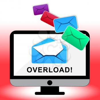 Email Overload Spam Communication Stress 3d Illustration Shows Overwhelmed And Overworked From Electronic Mail 