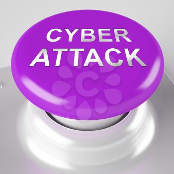 Cyber Attack Prevention Security Firewall 3d Rendering Shows Computer Breach Protection From Threats Or Virus