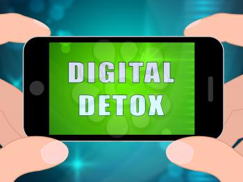 Digital Detox Digital Gadget Cleanse 2d Illustration Shows Rehabilitation From Using A Smartphone Internet Or Laptop