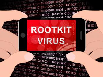 Rootkit Virus Cyber Criminal Spyware 3d Illustration Shows Criminal Hacking To Stop Spyware Threat Vulnerability