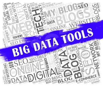 Big Data Tools Digital Toolbox 2d Illustration Shows Mainframe Computing Management Improvement And Storage Process