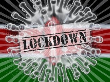 Kenya lockdown sign against coronavirus covid-19. Kenyan stay home order to enforce self isolation and stop infection - 3d Illustration