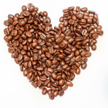 Coffee Beans Heart Meaning Hot Drink And Roasted