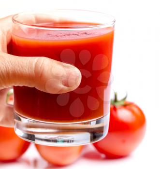 Tomatoes Juice Beverage Showing Drink Drinking And Refreshing