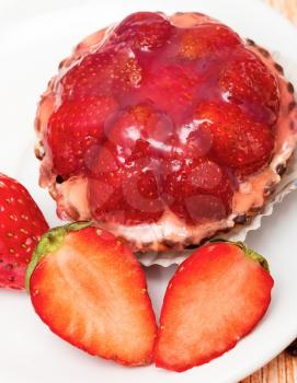 Strawberry Tart Showing Fruit Pie And Food