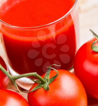 Tomato Juice Glass Representing Refreshing Drinking And Beverage