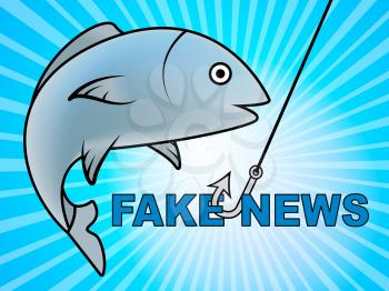 Fake News Fish With Hook 3d Illustration
