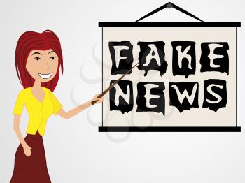 Fake News Message From Woman Character 3d Illustration