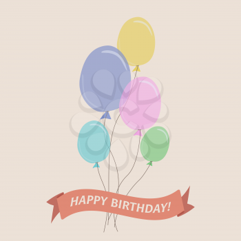 Simple birthday greeting card background, vector illustration