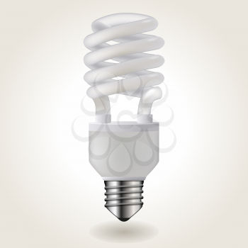 Energy saving realistic light bulb. Vector illustration.