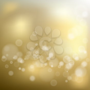 Gold shiny bokeh celebration background, vector illustration