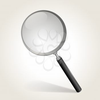 Magnifying glass isolated on white, vector illustration