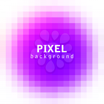Abstract pixel purple cubic background, vector illustration