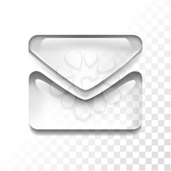 Transparent isolated mail symbol icon, vector illustration