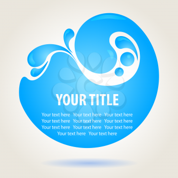 Water design background with splashes and place for text, vector illustration