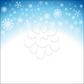 Abstract winter background with snowflakes, vector illustration
