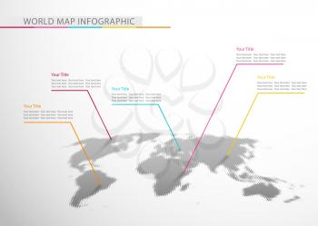 Abstract world map infographic sample, vector illustration