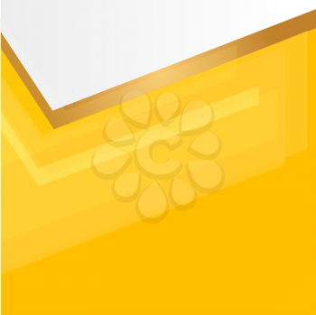 Abstract yellow corner blocks background, vector illustration