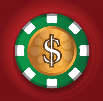 Dollar-Coin Theme Design for Casino Concept. AI 10 Supported.
