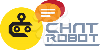 Chat Robot Logo Design Concept. AI 10 Supported.