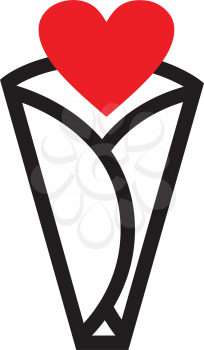Crepe Icon Design with heart shape, AI 8 supported.
