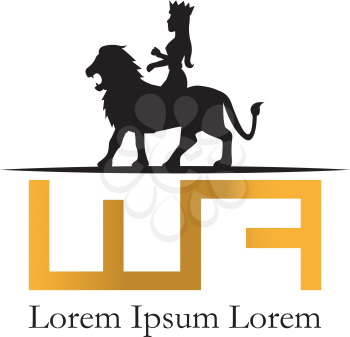 Lion and Queen Logo Design. AI 10 supported.