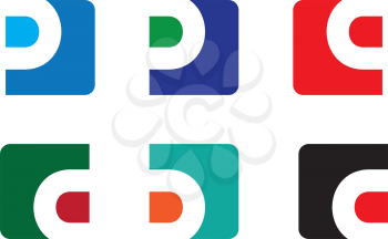 P,B and Q Icon Set Design. AI 8 supported.