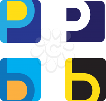 P and B Icon Set Design. AI 8 supported.