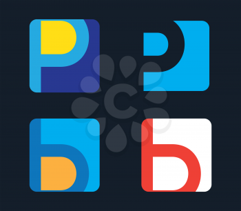 P and B Icon. AI 8 supported.