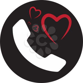 Heart and Phone Icon Design, EPS 8 supported.