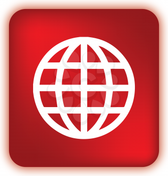 Red illuminated world icon design.