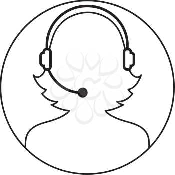 Call Center Woman Icon Design, AI 8 supported.